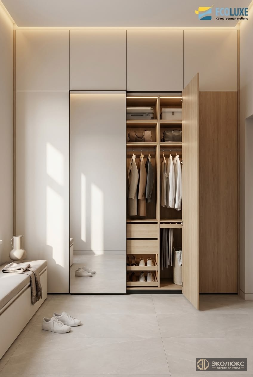 Современный шкаф до потолка