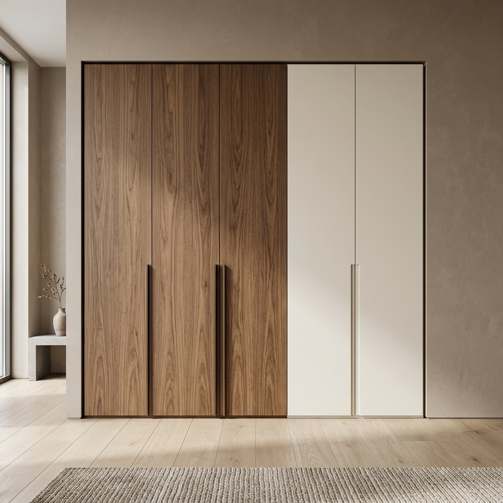 Встроенный шкаф из ЛДСП и МДФ, комбинированный