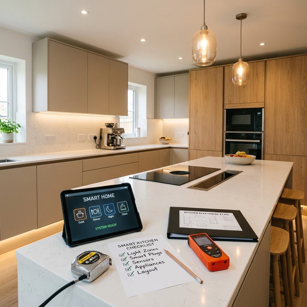Кухня под «умный дом»: сценарии света, розетки, техника и скрытые коммуникации — чек-лист до замера