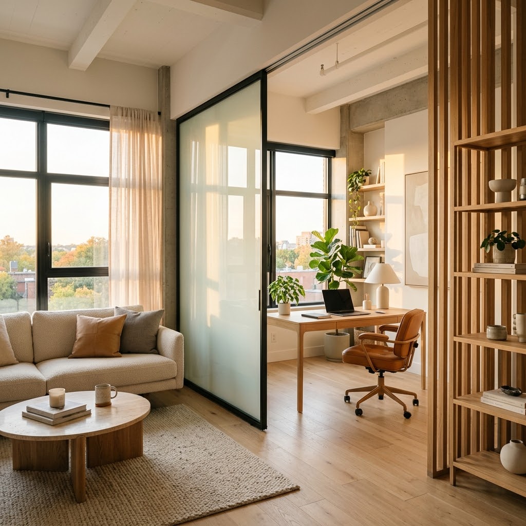 Перегородки и зонирование: как создать кабинет дома и сохранить ощущение пространства