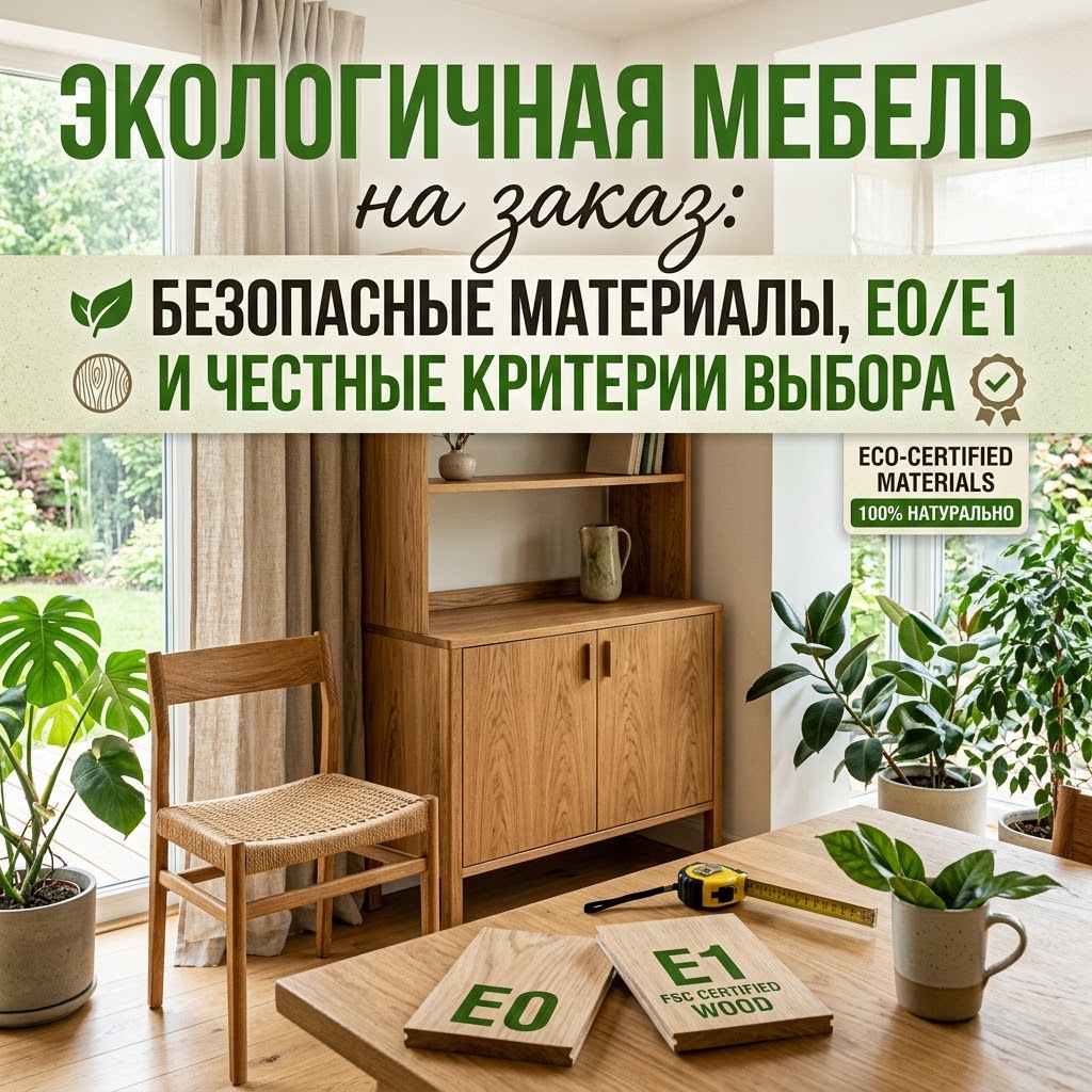 Экологичная мебель на заказ: безопасные материалы, E0/E1 и честные критерии выбора