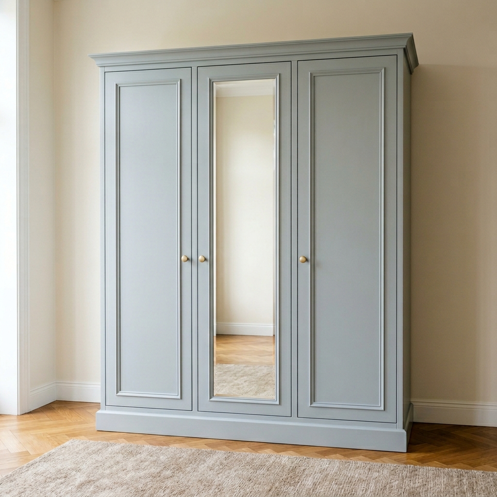 Классический трехдверный шкаф с зеркалом Калла